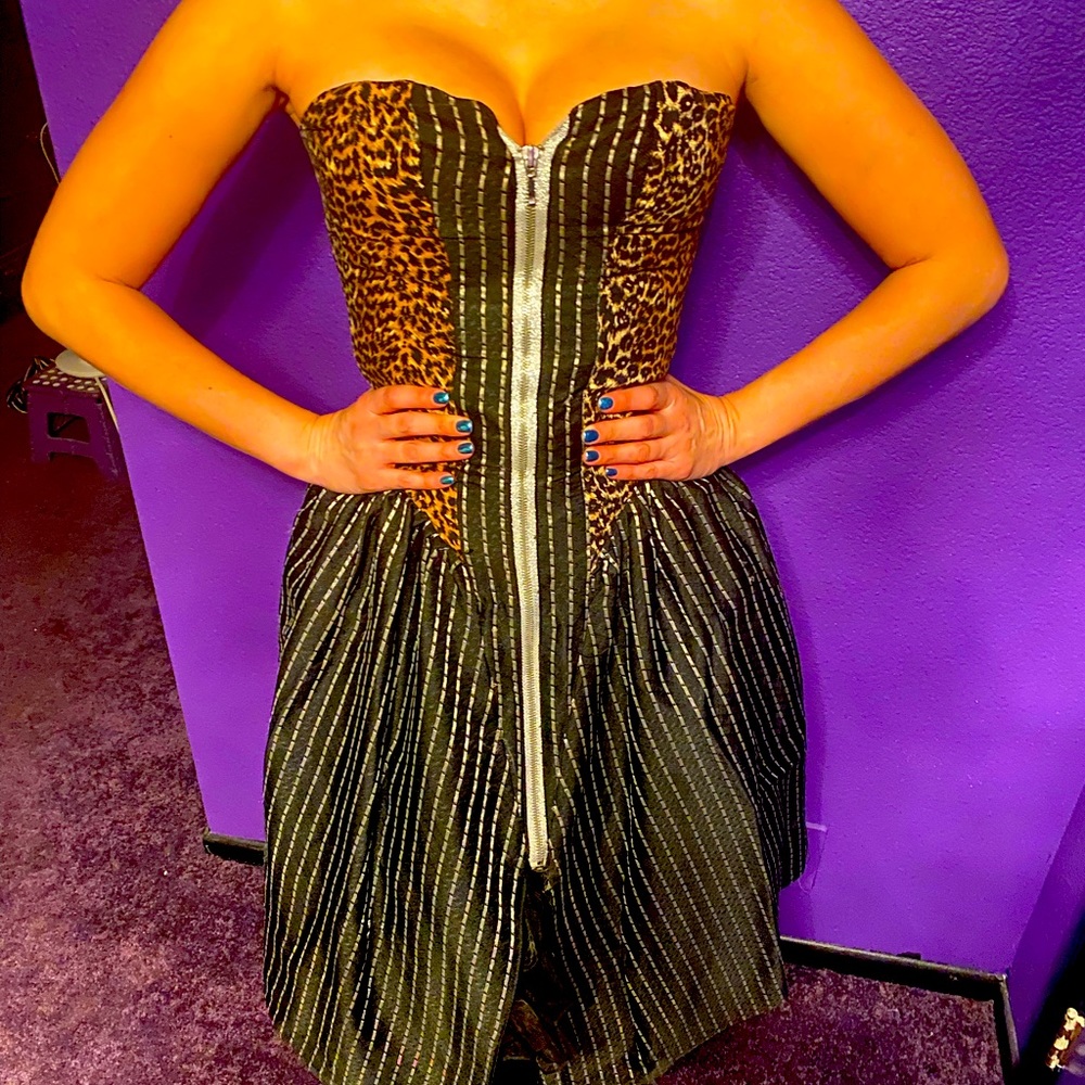 Leopard and Stripe Custom Dress